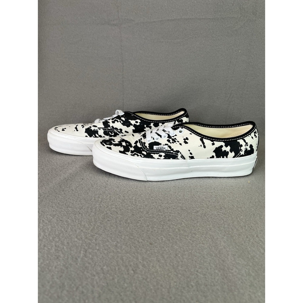 Vans Authentic Cow Print Black White Low Top Sneakers Mens 7.5 Women's 9 721356 - Picture 3 of 13